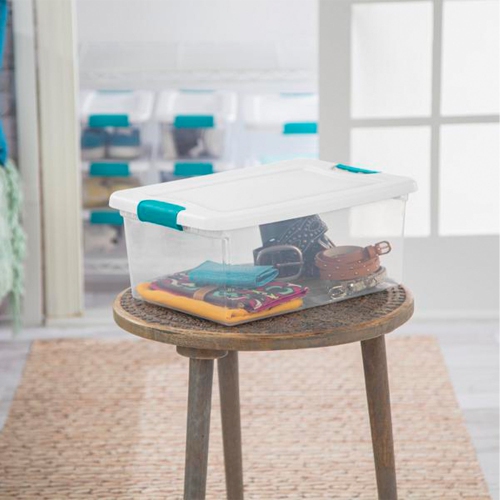 Sterilite 15 Quart Latching Storage Box, Stackable Bin with Latch Lid, 12 Pack