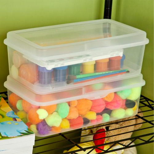 Sterilite Plastic Stacking FlipTop Latching Storage Container, Clear,