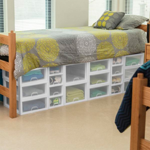 Sterilite 20518006 Stackable Small Drawer White Frame & See-Through