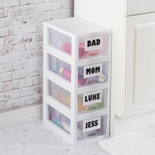 Sterilite 20518006 Stackable Small Drawer White Frame & See-Through