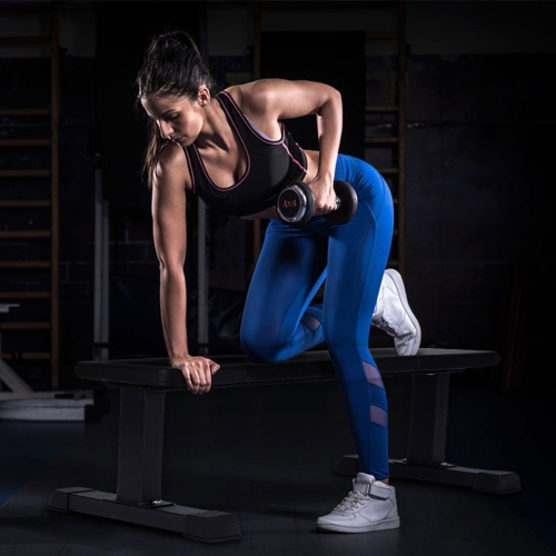 Banc de musculation plat rembourré en mousse avec cadre en acier de HolaHatha pour l'entraînement au poids