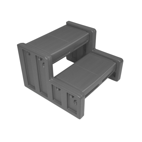 Vinyle Works – bain bouillonnant tout usage de 22 po en résine pour la maison Junior, avec marches, gris