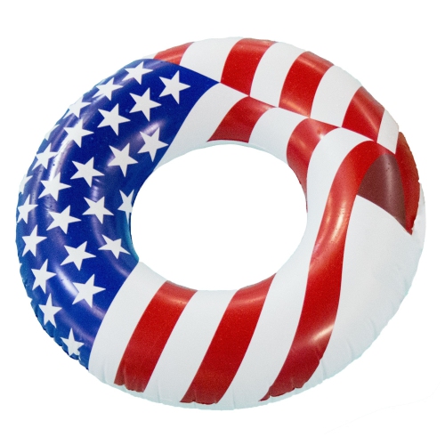 Swimline 36 Inch Inflatable American Flag Swimming Pool Tube Float