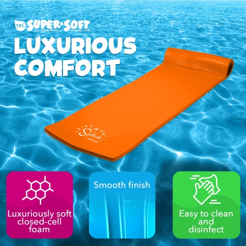 TRC Recreation – Tapis flottant en mousse épais de 1,25 po pour piscine Splash, orange coucher de soleil