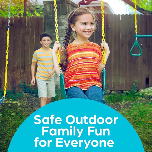 Jungle Gym Kingdom Playground Swing Set Outdoor Swing & Chain Set, 2 Pack, Green