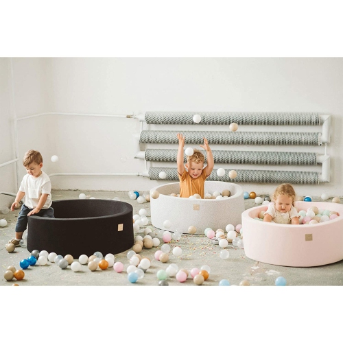 MeowBaby – piscine ronde en mousse pour bébé de 35 x 11,5 po avec 200 balles, rose pâle/perle