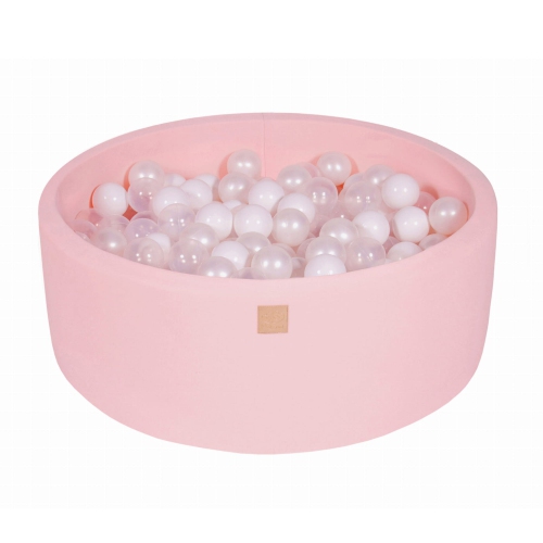 MeowBaby – piscine ronde en mousse pour bébé de 35 x 11,5 po avec 200 balles, rose pâle/perle