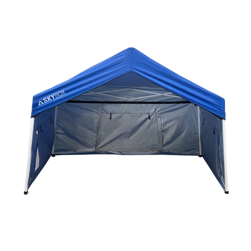 Caravan Canopy Skybox 3.2' x 6.5' Instant Multipurpose Steel Sport Shelter, Blue
