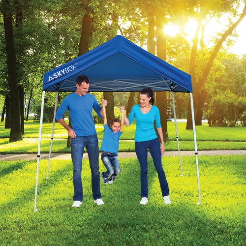 Caravan Canopy Skybox 3.2' x 6.5' Instant Multipurpose Steel Sport Shelter, Blue
