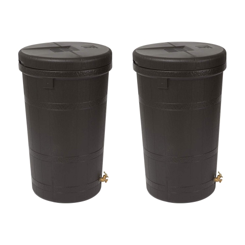 Good Ideas Aspen 50 Gal Rain Barrel Rain Collector Saver w/Brass Spigot