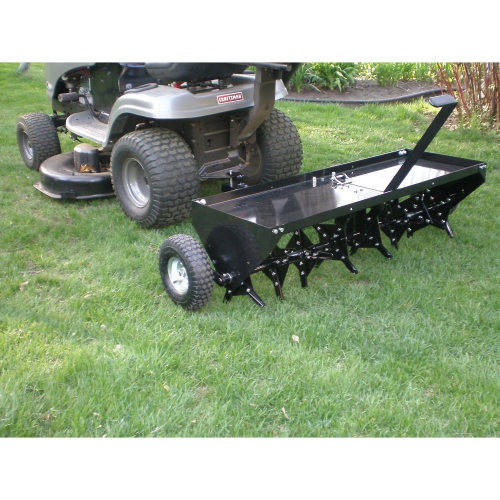 Yard Tuff Steel Plug Aerator Universal Hitch, 40 Inch Wide Working Width, Black