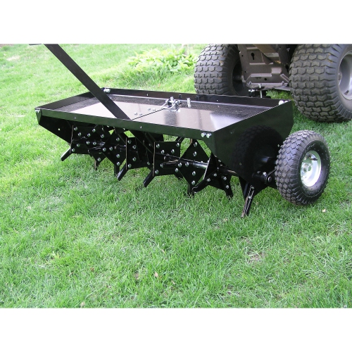 Yard Tuff Steel Plug Aerator Universal Hitch, 40 Inch Wide Working Width, Black