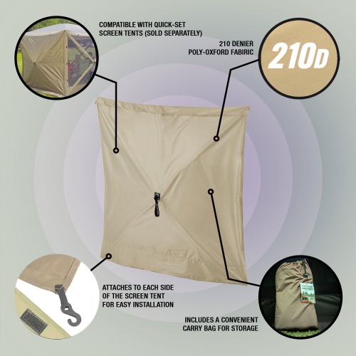 CLAM Quick Set Venture Canopy with Clam Quick Set Screen Hub Tent, Tan
