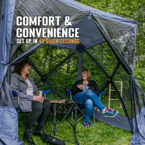 CLAM – abri à auvent portatif pour l’extérieur à 4 côtés Traveler, 6 x 6 pi, bleu