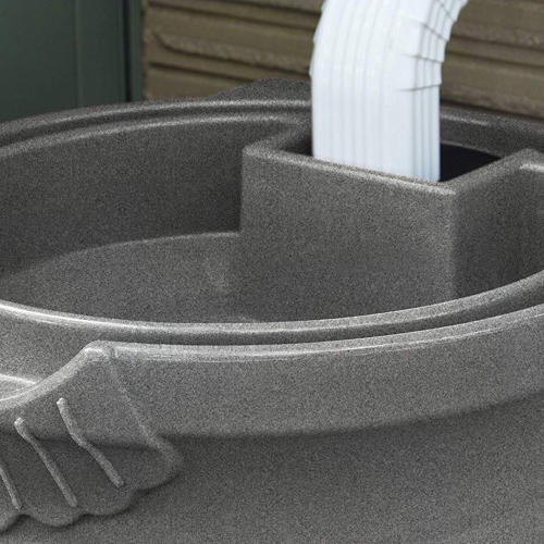 Good Ideas Rain Wizard 50 Gallon Plastic Rain Barrel Urn, Light Granite