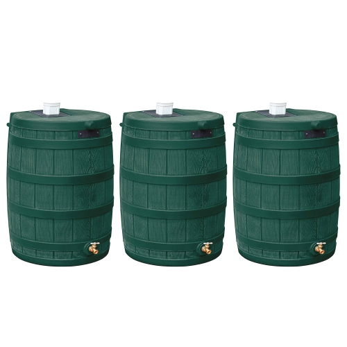 Good Ideas Rain Wizard Water Storage 50 Gallon Capacity Barrel, Green,