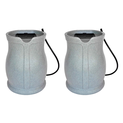 FCMP Outdoor Water Irrigation 45 Gallons Catalina Rain Barrel, Granite