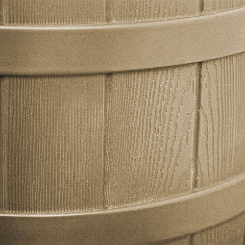 Good Ideas Rain Wizard 50 Gallon Plastic Barrel Water Collector, Khaki