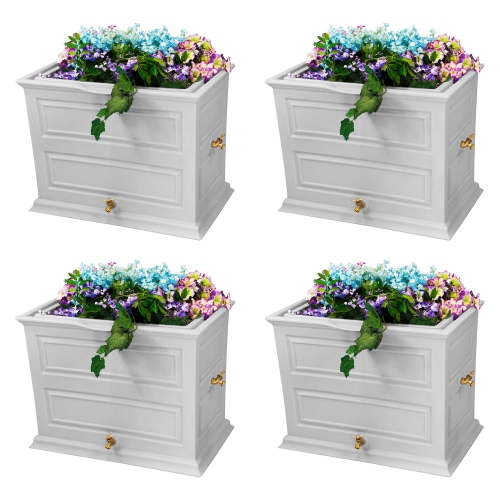 Good Ideas Savannah 42 Gal Flatback Colonial Style Rain Barrel Planter