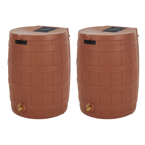 Good Ideas Rain Wizard Storage 50 Gallon Rain Barrel, Terra Cotta,