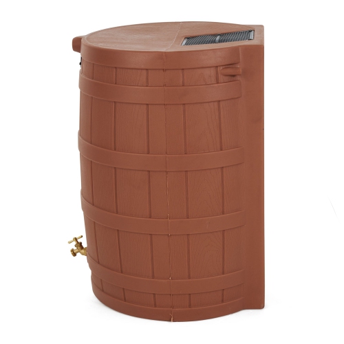 Good Ideas Rain Wizard Storage 50 Gallon Rain Barrel, Terra Cotta,