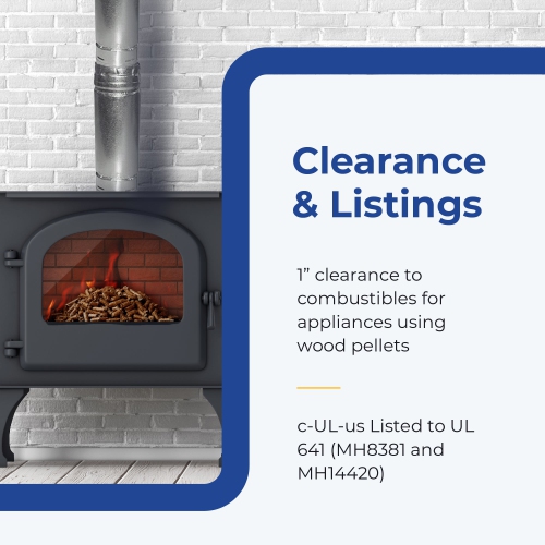 DuraVent PelletVent 36" L x 3" Diameter Double Wall Straight Steel Stove Pipe