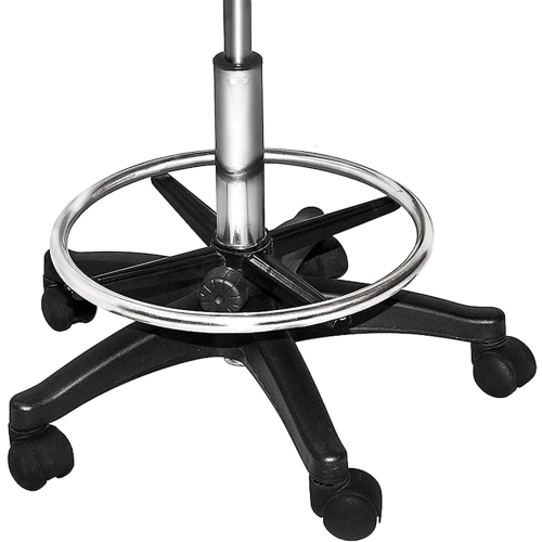 Chromium Professional Rotating Saddle Cutting Stool with Foam Cushions, Black