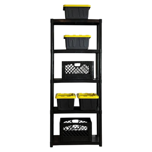 JUGGERNAUT STORAGE  70" Plastic 5 Tier Garage/shed Utility Shelving Rack In Black 