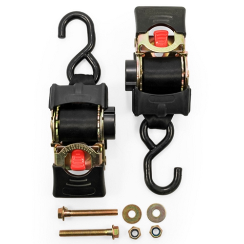 Camco 50030 Retractable Transom Tie Down Bolt On Straps, 2" x 5.5'