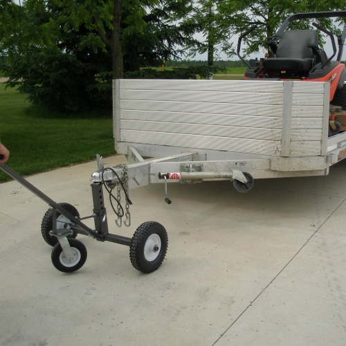 Tow Tuff Adjustable Solid Steel 800 lb Capacity Trailer Dolly w/ Caster