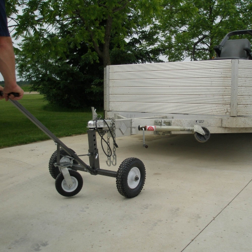 Tow Tuff Adjustable Solid Steel 800 lb Capacity Trailer Dolly w/ Caster