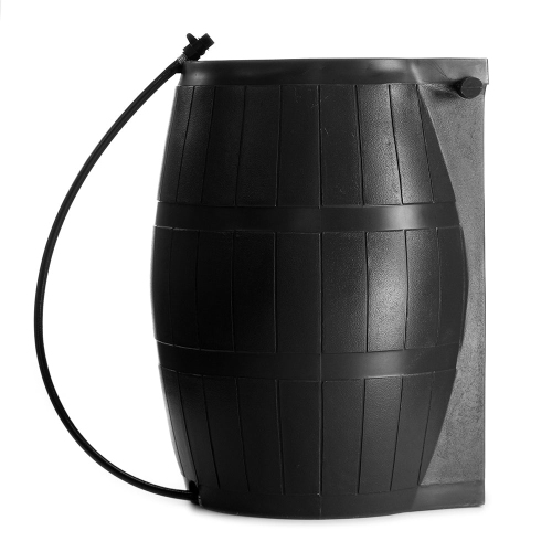 FCMP Outdoor 50-Gallon BPA Free Home Rain Water Catcher Barrel, Black