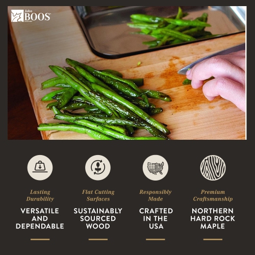 John Boos – planche à découper réversible en bois avec rainure et plateau à jus, érable
