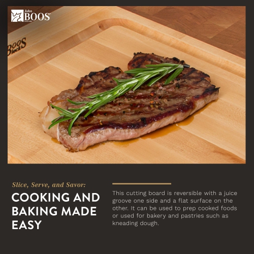 John Boos – planche à découper réversible en bois de comptoir avec rainure à jus, érable