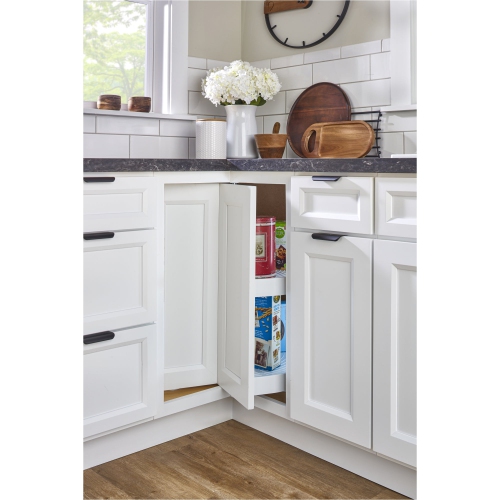 Rev-A-Shelf 18'' Lazy Susan Pie-Cut Polymer Two-Shelf, White, LD-2942-18-11-1