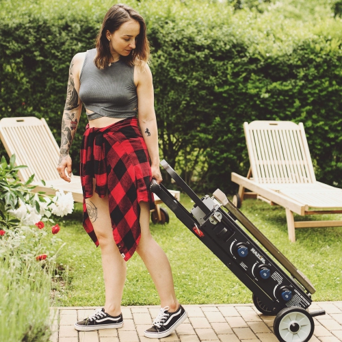 Razor Griddle Portable 3 Burner 30,000 BTU Gas Grill & Griddle Cart w/Side Shelf