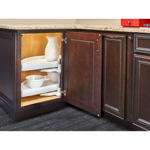 Rev-A-Shelf 39" Lazy Susan Half-Moon Polymer Two-Tier Blind Cabinet 6882-39-11-570