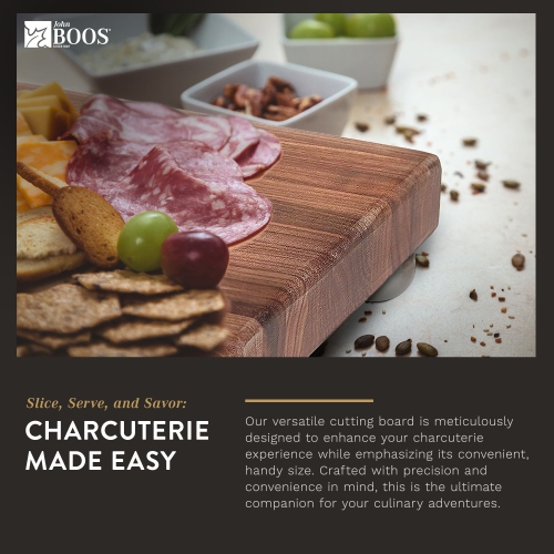 John Boos – petite planche à découper en bois de noyer pour cuisine, 9 x 9 x 1,5 po