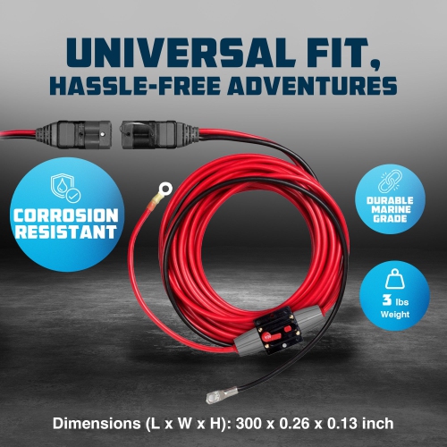 Trac High Current 12V Power Outdoors Vehicle Wiring Kit w/Quick Connect System