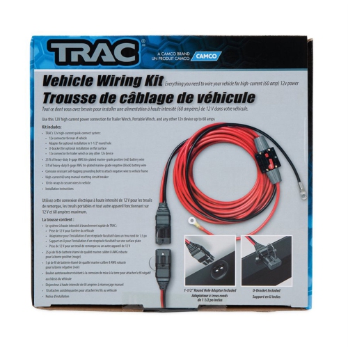 Trac High Current 12V Power Outdoors Vehicle Wiring Kit w/Quick Connect System
