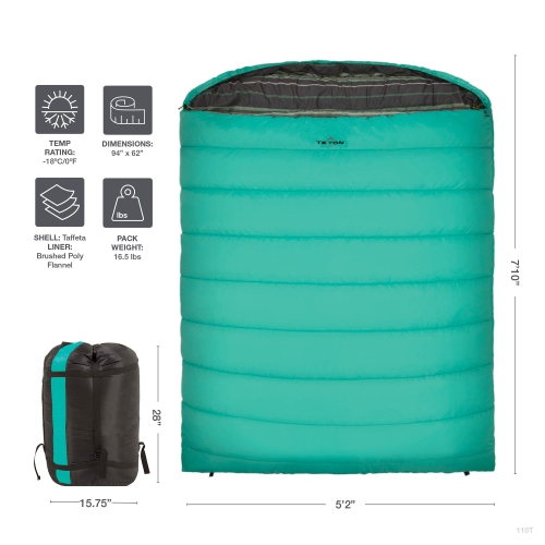 TETON SPORTS  Mammoth 0 Degree Warm Sleeping Bags for Camping & Base Camp In Teal All around an amazing sleeping bag