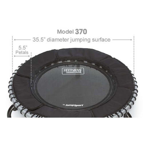 JumpSport – trampoline d’intérieur légère et robuste de 39 po 370, noir