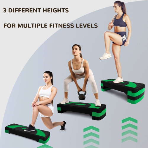 BalanceFrom Fitness Adjustable Workout Aerobic Step Platform Trainer w/Raisers