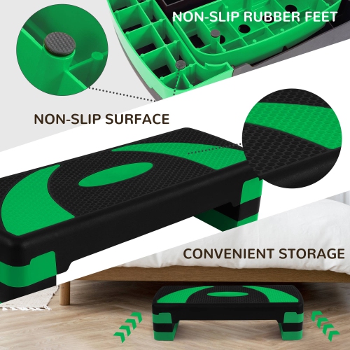 BalanceFrom Fitness Adjustable Workout Aerobic Step Platform Trainer w/Raisers