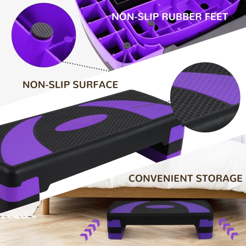 BalanceFrom Fitness Adjustable Workout Aerobic Step Platform Trainer w/Raisers