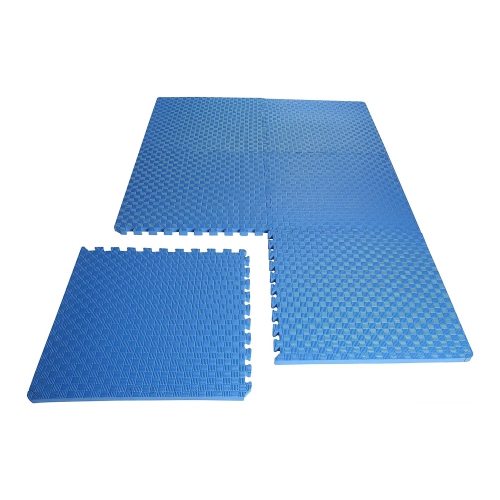 BalanceFrom – Tapis d’exercice en mousse EVA emboîtable de 144 pi2, bleu