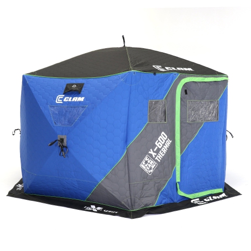 CLAM X-600 Portable 11.5' 6 Person Ice Team Thermal Hub Shelter w/Dimmable Light