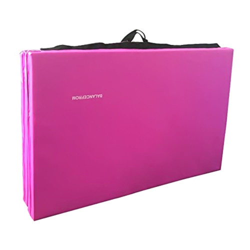 BalanceFrom Fitness 120 x 48" All Purpose Folding Gymnastics Exercise Mat, Pink