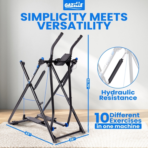 Appareil d'exercice à faible impact Sprinter de Gazelle avec moniteur d'activité Grip Pulse