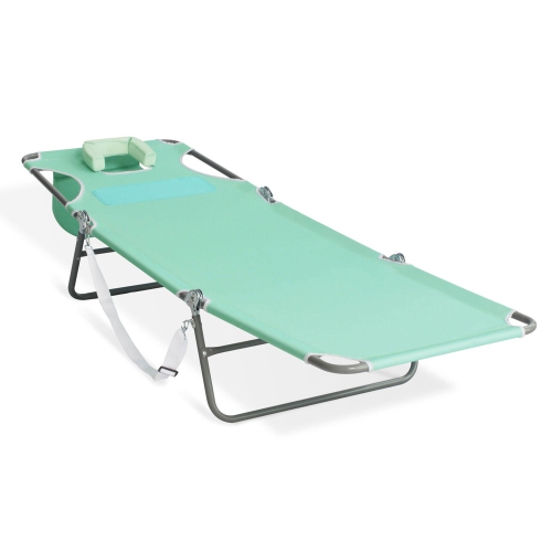 Ostrich Chaise Lounge Folding Sunbathing Poolside Beach Chair, Teal